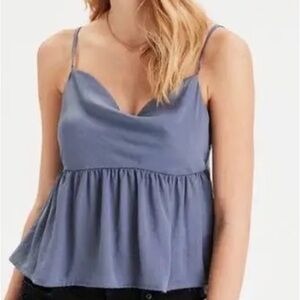 American Eagle dark gray spaghetti blouse Womens Solid Cami Tank Top